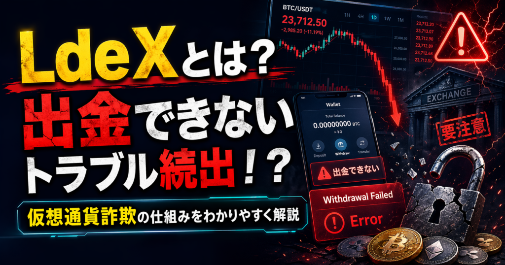 LdeXとは？出金できないトラブル続出！？仮想通貨詐欺の仕組みをわかりやすく解説