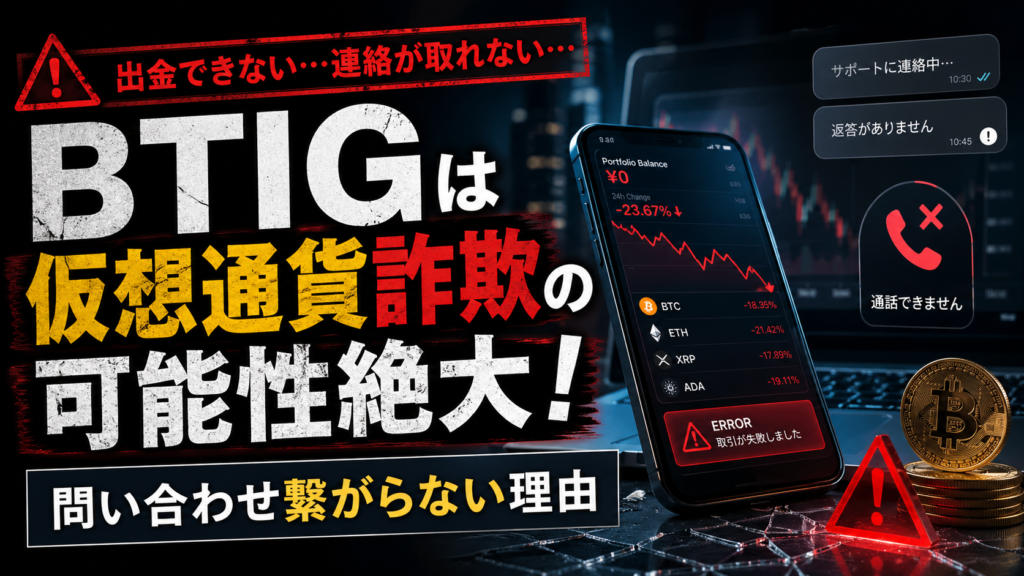 BTIGは仮想通貨詐欺の可能性絶大！問い合わせが繋がらない理由
