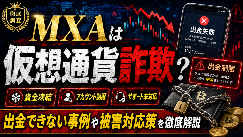 MXAは仮想通貨詐欺？出金できない事例や被害対応策を徹底解説