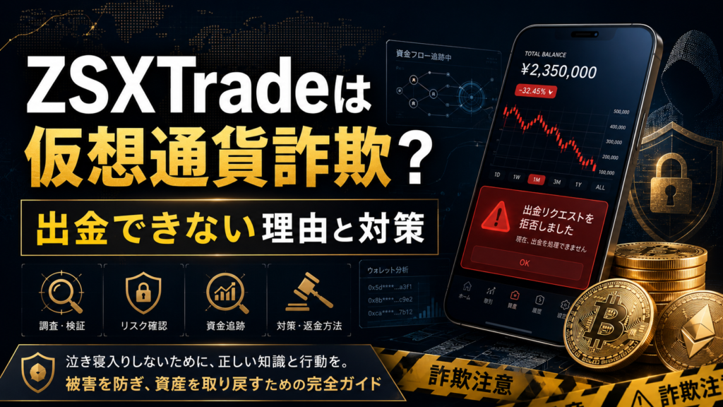 ZSXTradeは仮想通貨詐欺？出金できない理由と対策