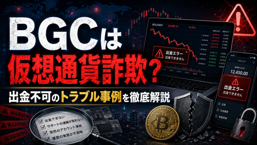 BGCは仮想通貨詐欺？出金不可のトラブル事例を徹底解説