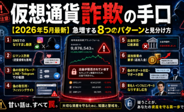 仮想通貨詐欺の手口【2026年5月最新】急増する8つのパターンと見分け方