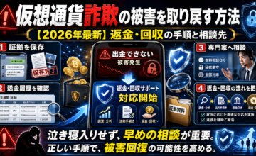仮想通貨詐欺の被害を取り戻す方法【2026年最新】返金・回収の手順と相談先