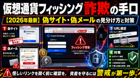 仮想通貨フィッシング詐欺の手口【2026年最新】偽サイト・偽メールの見分け方と対策