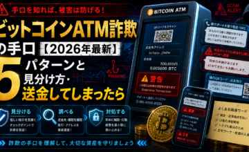 ビットコインATM詐欺の手口【2026年最新】5パターンと見分け方・送金してしまったら