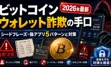 ビットコインウォレット詐欺の手口【2026年最新】シードフレーズ・偽アプリ5パターンと対策
