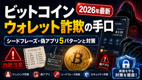 ビットコインウォレット詐欺の手口【2026年最新】シードフレーズ・偽アプリ5パターンと対策