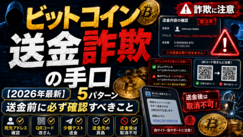 ビットコイン送金詐欺の手口【2026年最新】5パターンと送金前に必ず確認すべきこと