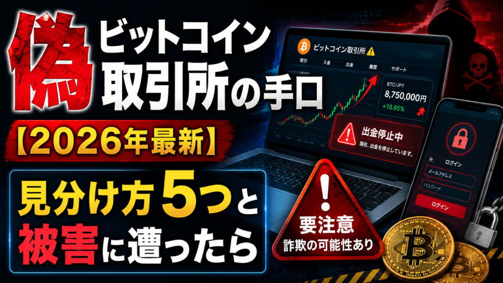 偽ビットコイン取引所の手口【2026年最新】見分け方5つと被害に遭ったら