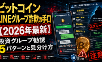 ビットコインLINEグループ詐欺の手口【2026年最新】投資グループ勧誘5パターンと見分け方