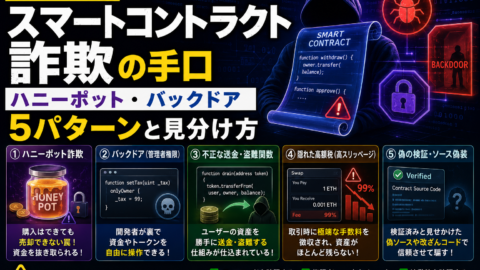 スマートコントラクト詐欺の手口【2026年最新】ハニーポット・バックドア5パターンと見分け方