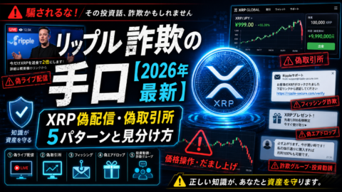 リップル詐欺の手口【2026年最新】XRP偽配信・偽取引所5パターンと見分け方