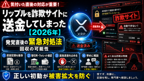 リップルを詐欺サイトに送金してしまった【2026年】発覚直後の緊急対処法と回収の可能性