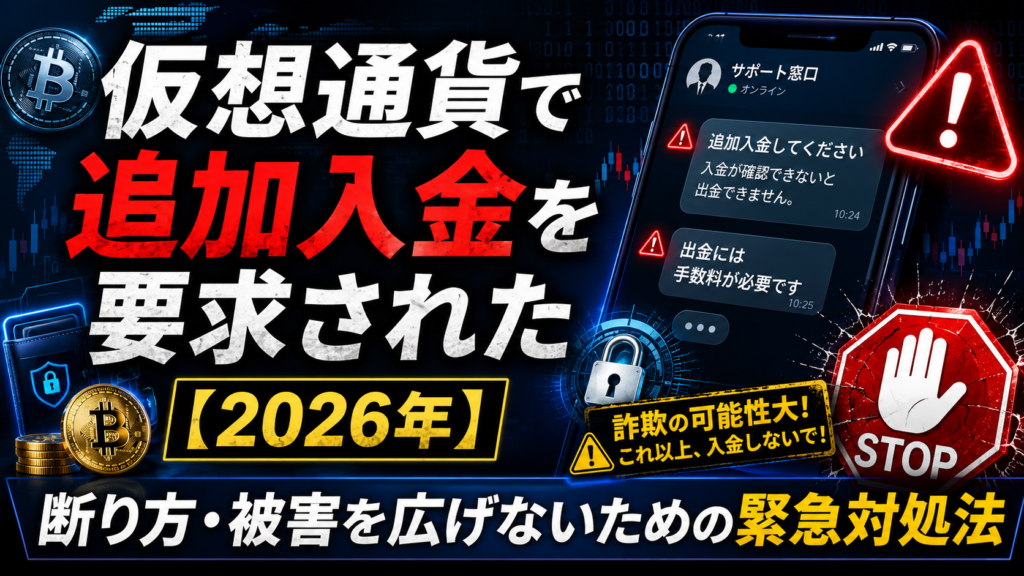 仮想通貨で追加入金を要求された【2026年】断り方・被害を広げないための緊急対処法