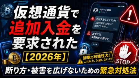 仮想通貨で追加入金を要求された【2026年】断り方・被害を広げないための緊急対処法