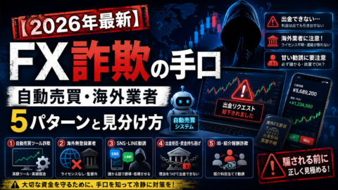 FX詐欺の手口【2026年最新】自動売買・海外業者5パターンと見分け方