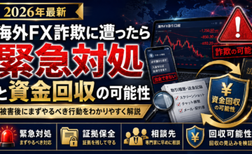 海外FX詐欺に遭ったら【2026年】被害後の緊急対処と資金回収の可能性