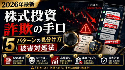 株式投資詐欺の手口【2026年最新】5パターンの見分け方と被害対処法