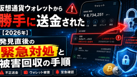 仮想通貨ウォレットから勝手に送金された【2026年】発見直後の緊急対処と被害回収の手順