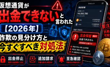 仮想通貨が出金できないと言われた【2026年】詐欺の見分け方と今すぐすべき対処法
