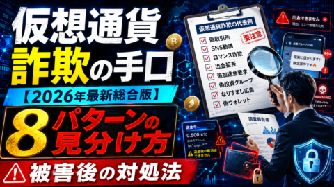 仮想通貨詐欺の手口【2026年最新総合版】8パターンの見分け方と被害後の対処法