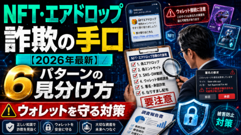 NFT・エアドロップ詐欺の手口【2026年最新】6パターンの見分け方とウォレットを守る対策